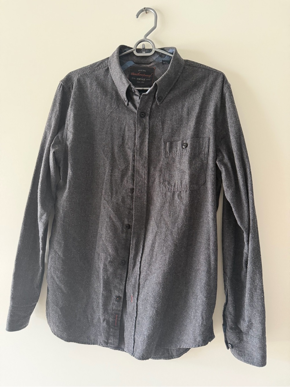 Weatherproof Men’s Charcoal Button-Down Long-Sleeve Shirt